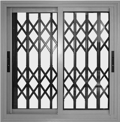 cerniera nera di 2.0mm - di 1.0mm Grey Aluminium Sliding Windows Fixed con la maniglia